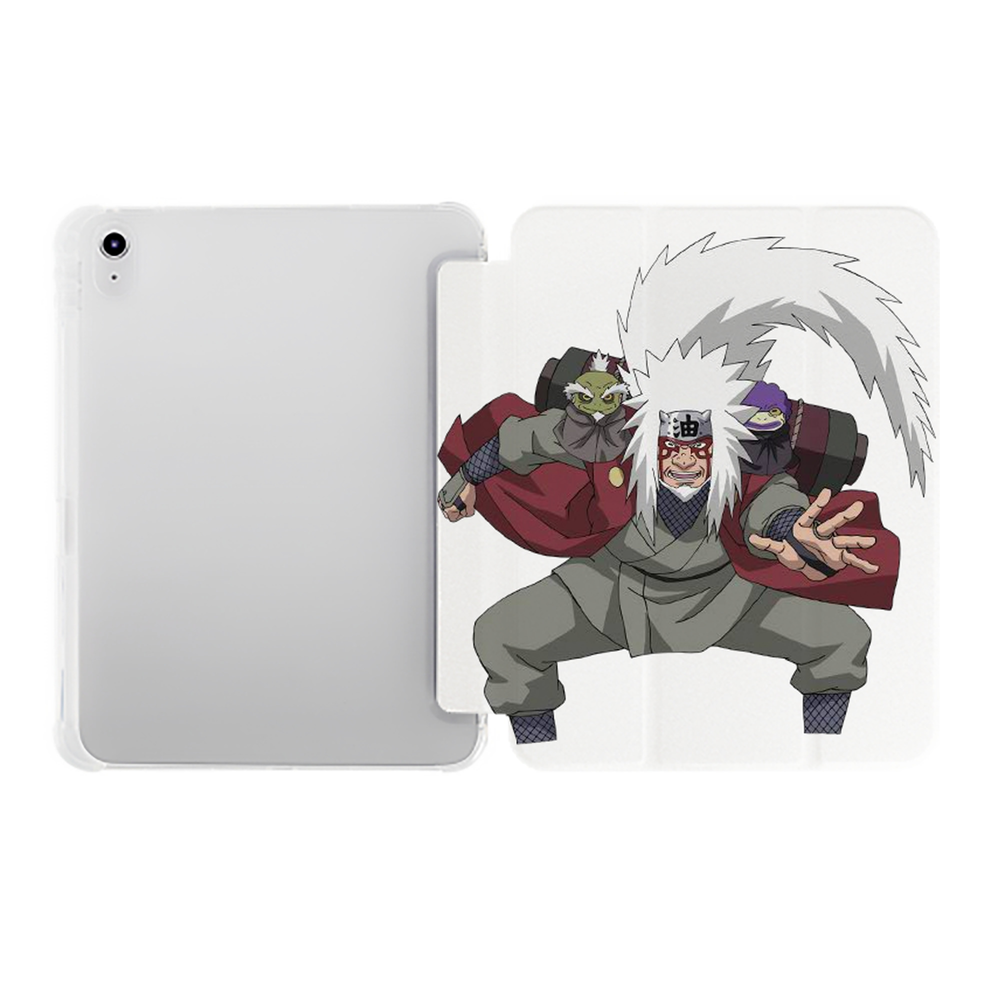 （画像用） NARUTO -ナルト- 自来也（じらいや） Jiraiya IPad ケース ペン収納付き 三つ折りスタンド PUレザー×シリコン 対応機種9.5/10.5/10.9インチ